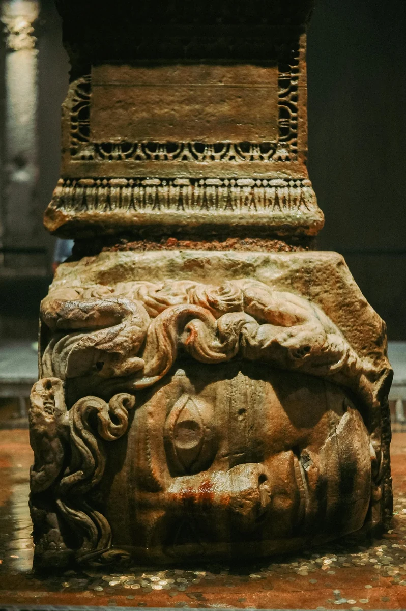 Basilica Cistern Medusa detail